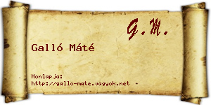 Galló Máté névjegykártya